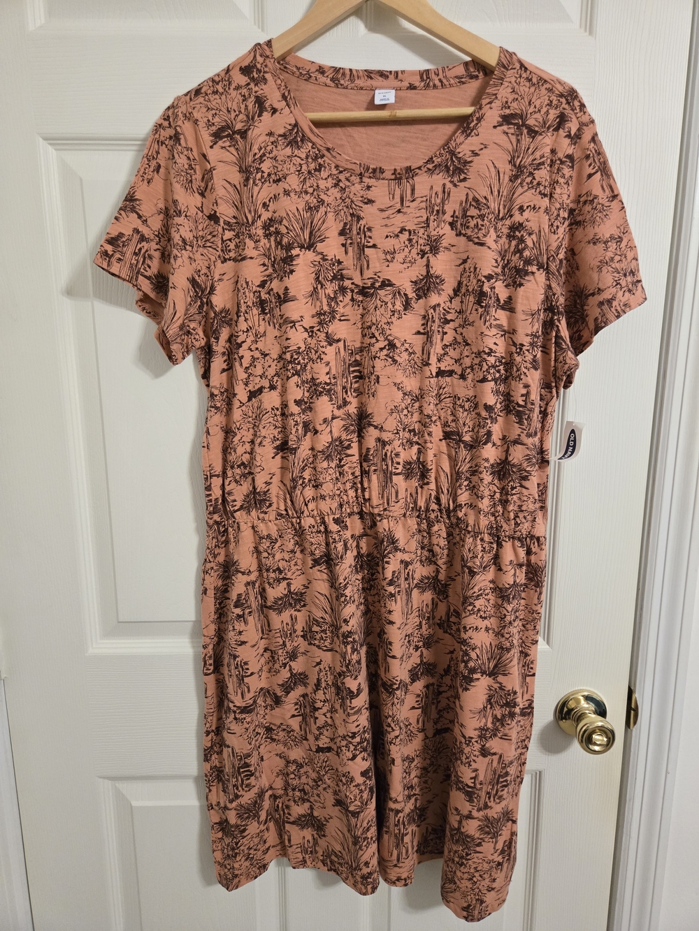 Old Navy Burnt Orange Western Scene Cotton Dress Size XL